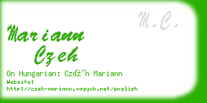 mariann czeh business card